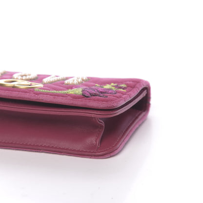 Gucci Velvet Matelasse Love Embroidered GG Marmont Mini Bag Light Raspberry Rose 8 of 10