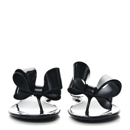 Valentino Garavani PVC Jelly Bow Thong Sandals 37 Black 2 of 8