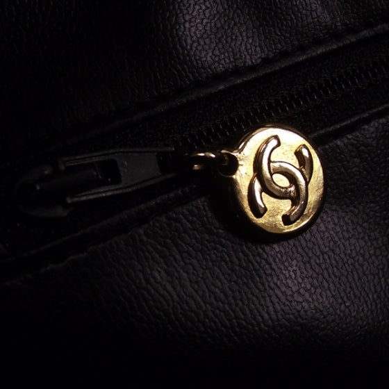 Lambskin Quilted Weekender Bag Black