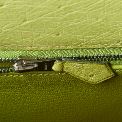 Hermes Ostrich Kelly Sellier 32 Vert Anis 16 of 34