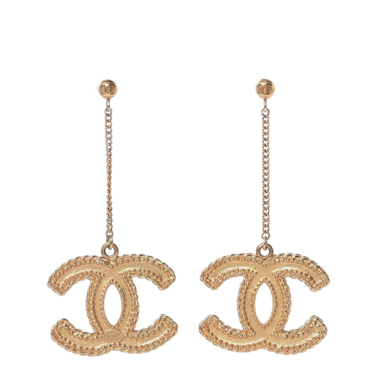 CC Drop Earrings Matte Gold