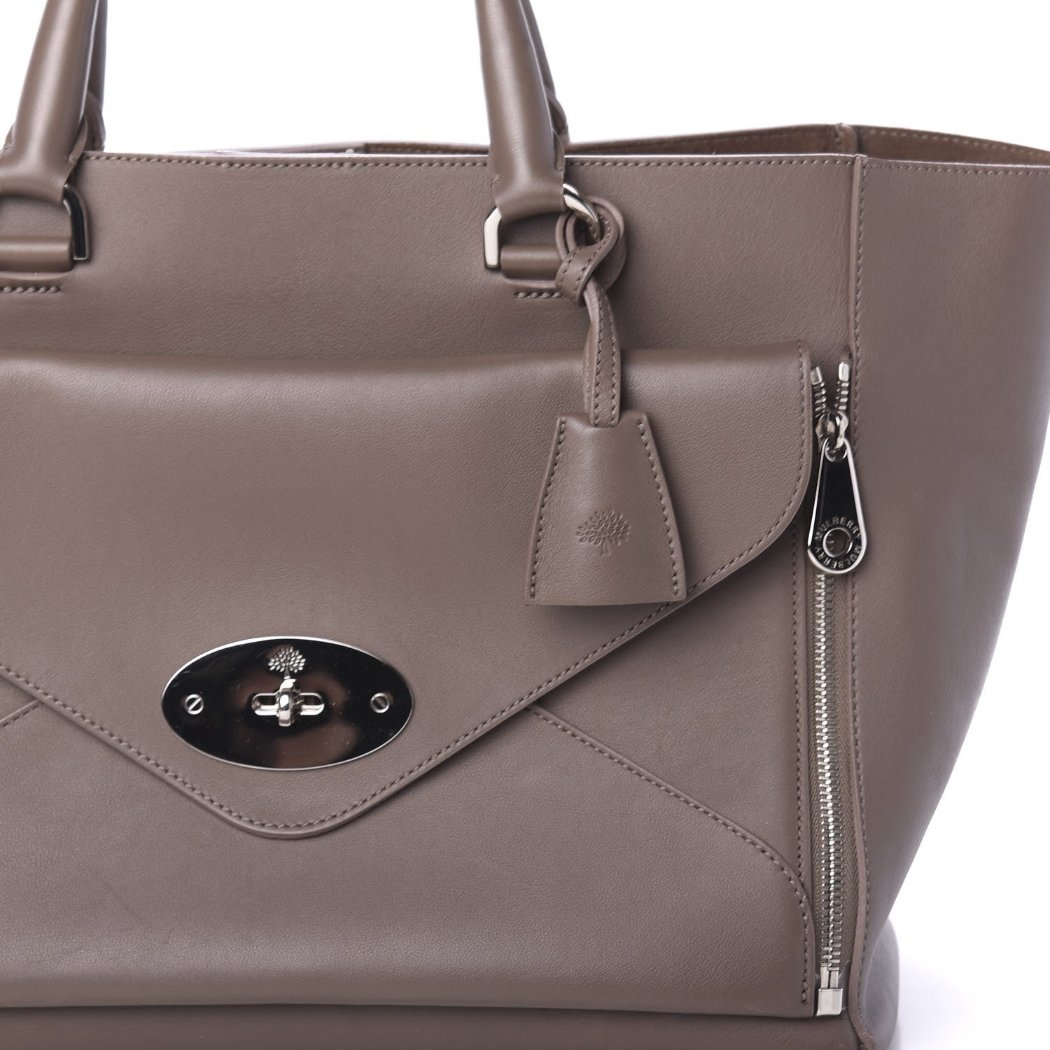 Mulberry Silky Calf Medium Willow Tote Taupe 9 of 13