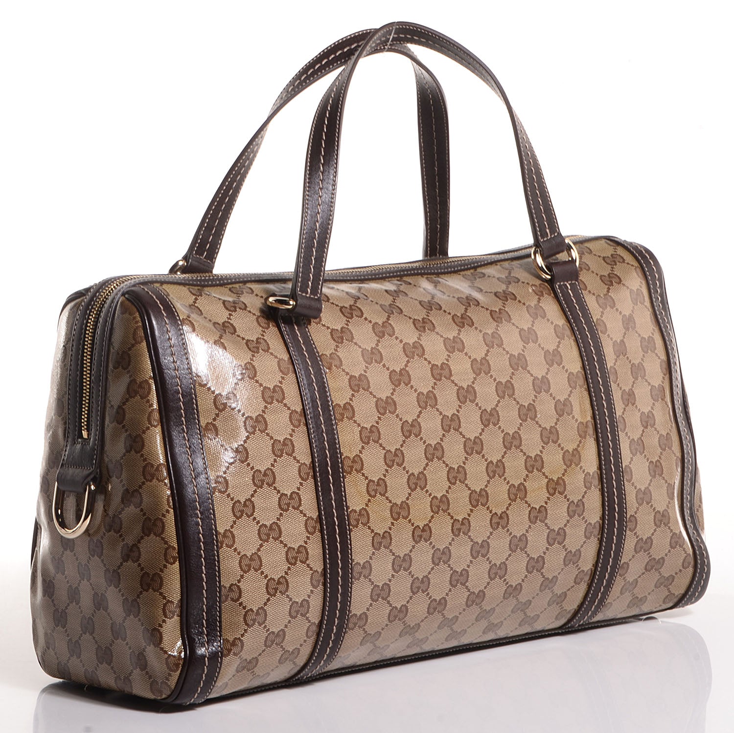 Gucci Crystal Monogram Large Duchessa Boston Dark Brown 3 of 9