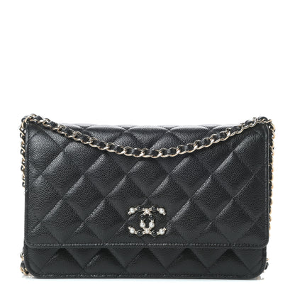Chanel Caviar Quilted Coco Candy Wallet On Chain WOC Black 1 of 13