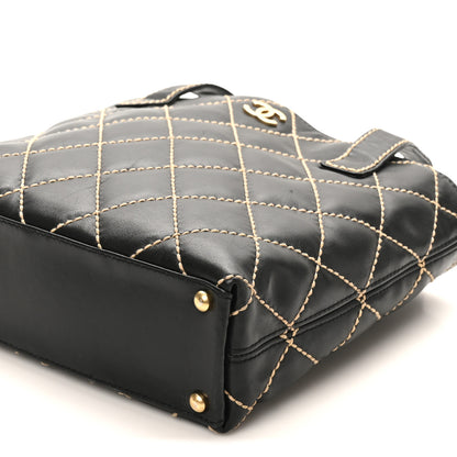 Chanel Calfskin Wild Stitch Tote Black 9 of 9