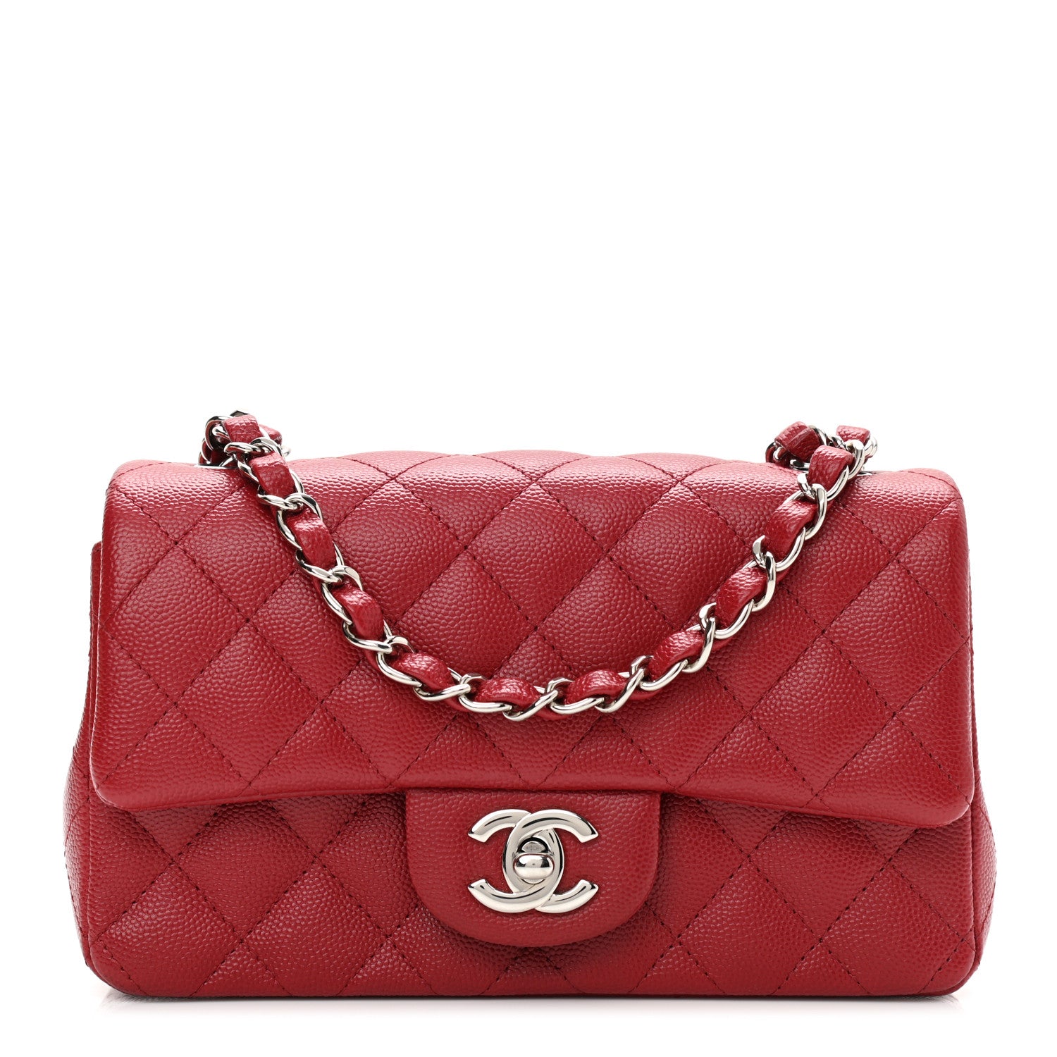Chanel Caviar Quilted Mini Rectangular Flap Red 1 of 11