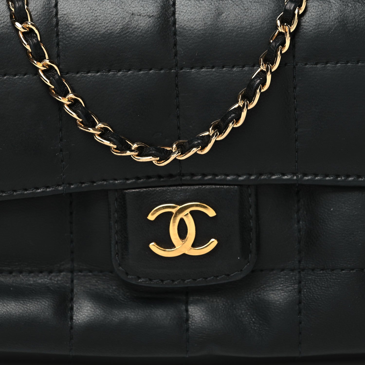 Chanel Lambskin Quilted Mini Chocolate Bar Camellia Flap Black 8 of 10