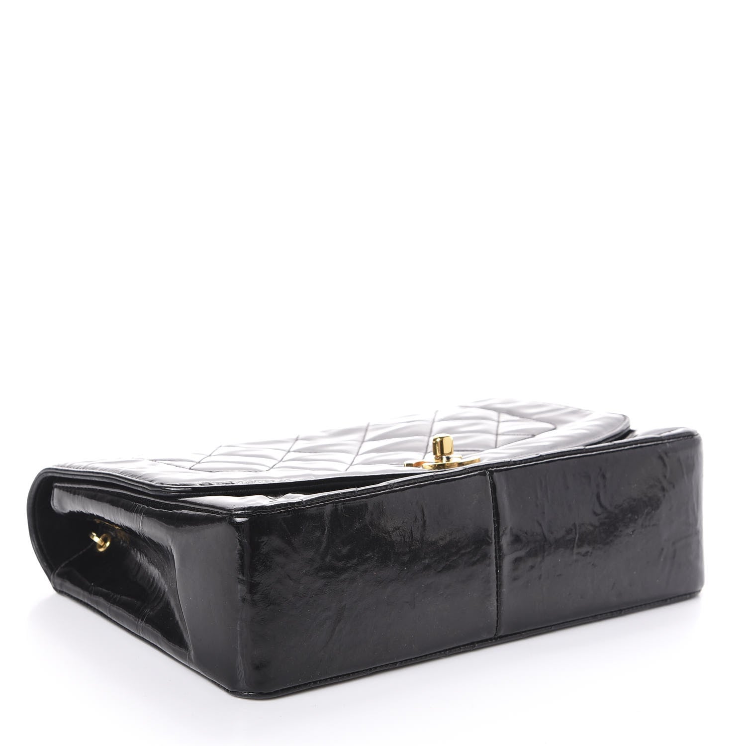 Chanel Patent Quilted Medium Single Flap Bag Black 4 of 12