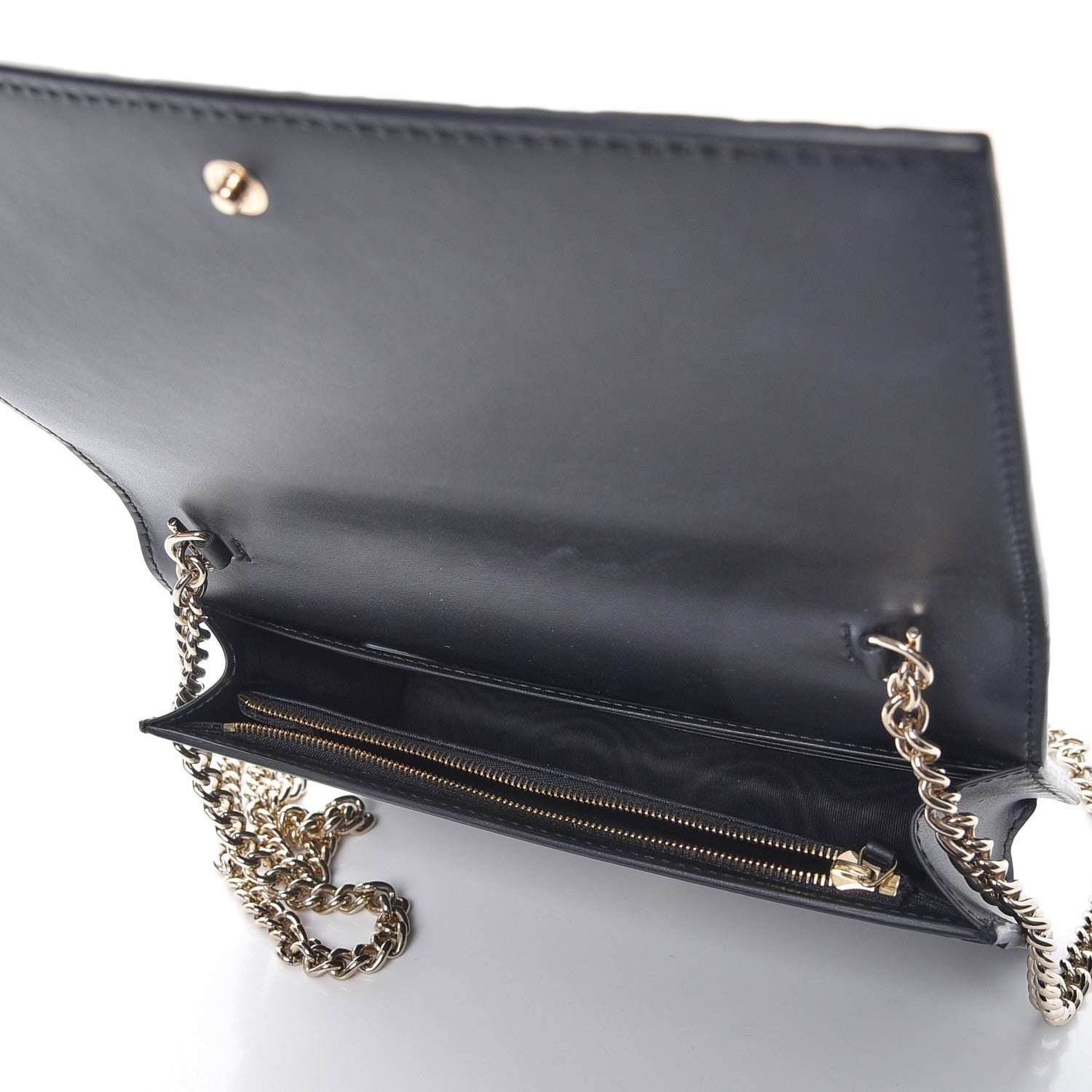 Gucci Guccissima Signature Bowy Chain Wallet Black 5 of 7