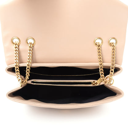 Saint Laurent Calfskin Y Quilted Monogram Medium Loulou Chain Satchel Dark Beige 5 of 9