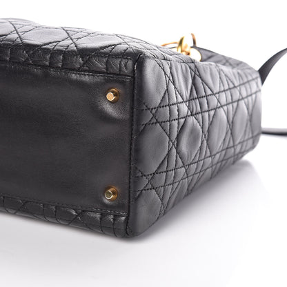 Christian Dior Lambskin Cannage Medium Lady Dior Black 11 of 17