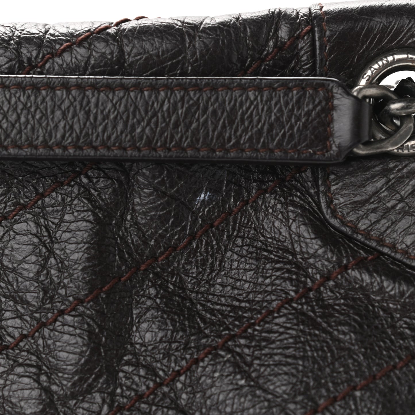 Crinkled Calfskin Matelasse Monogram Large Niki Chain Satchel Tulip