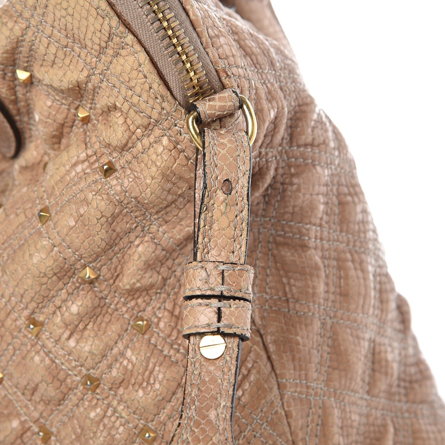 Marc Jacobs Python Effect Quilted Stardust Rio Satchel Beige 13 of 19