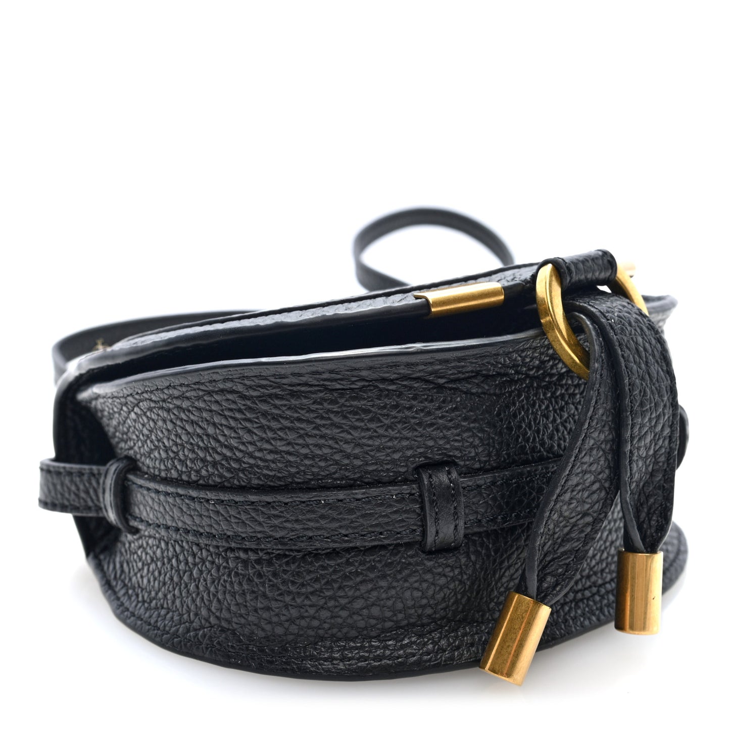 Calfskin Nano Marcie Saddle Bag Black