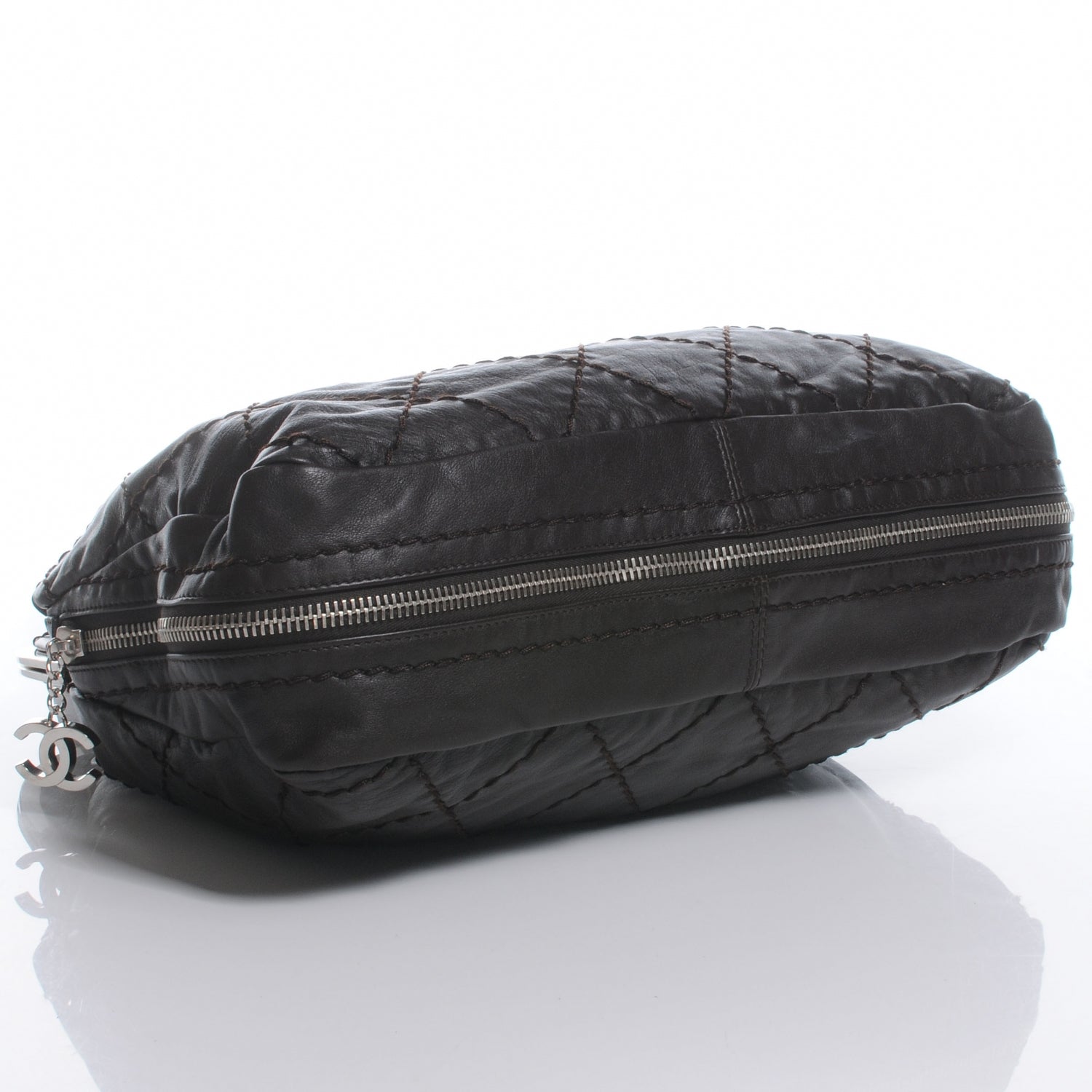 Chanel Lambskin Expandable Stitched Frame Top Bag Dark Brown 4 of 8