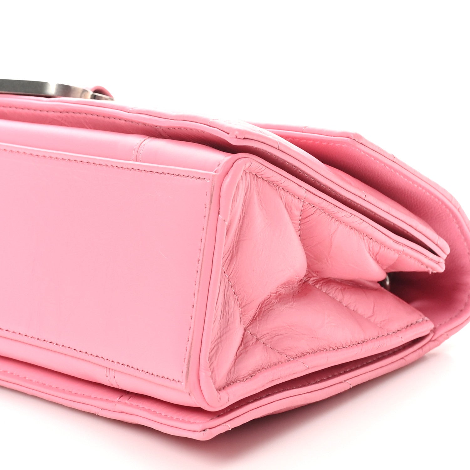 Balenciaga Crushed Calfskin Quilted Small Crush Chain Bag Sweet Pink 9 of 9