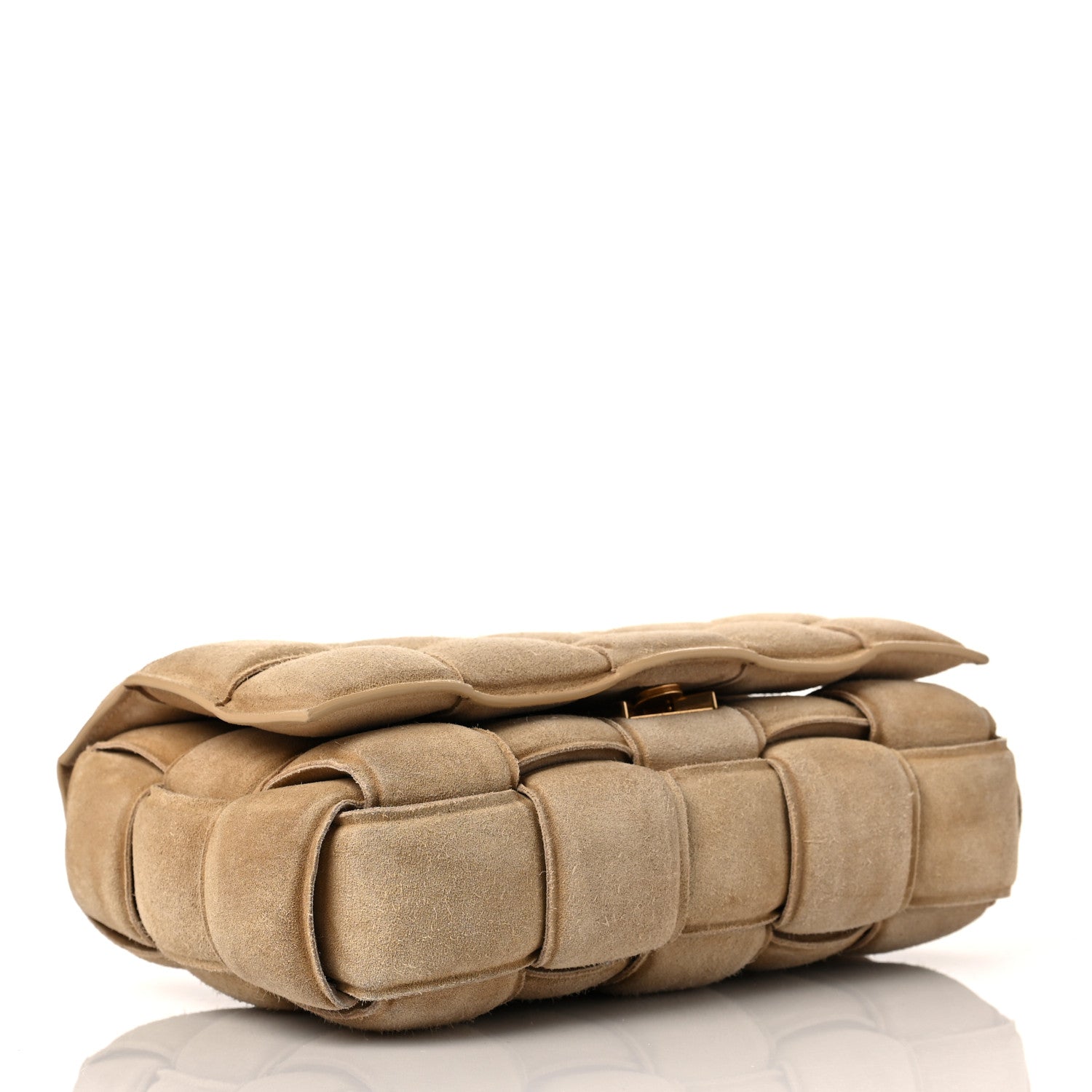 Bottega Veneta Suede Calfskin Maxi Intrecciato Padded Cassette Crossbody Bag Porridge 3 of 7