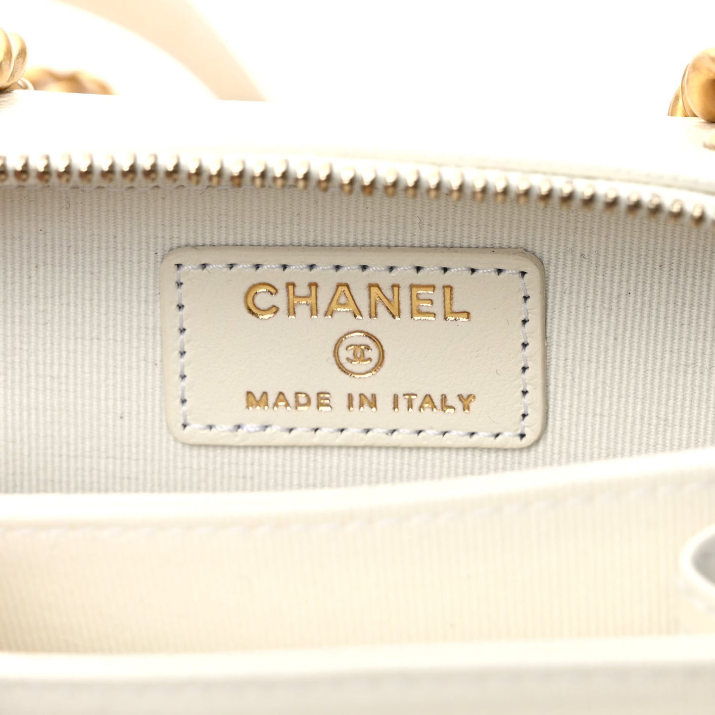 Caviar Quilted Mini Boy Clutch With Chain White