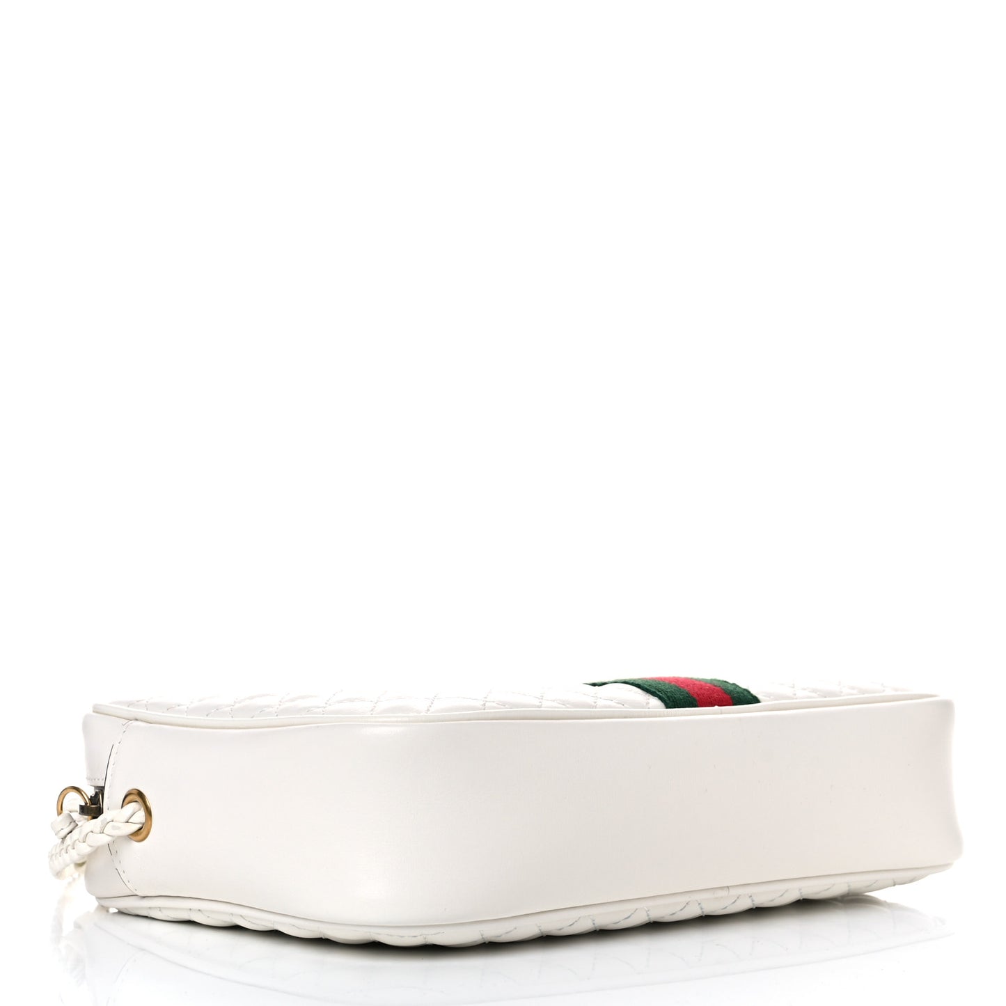 Calfskin Web Trapuntata Small Shoulder Bag Off White