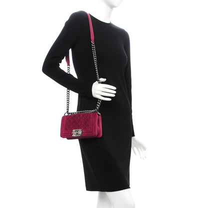 Chanel Velvet Quilted Small Boy Flap Fuchsia 2 of 8