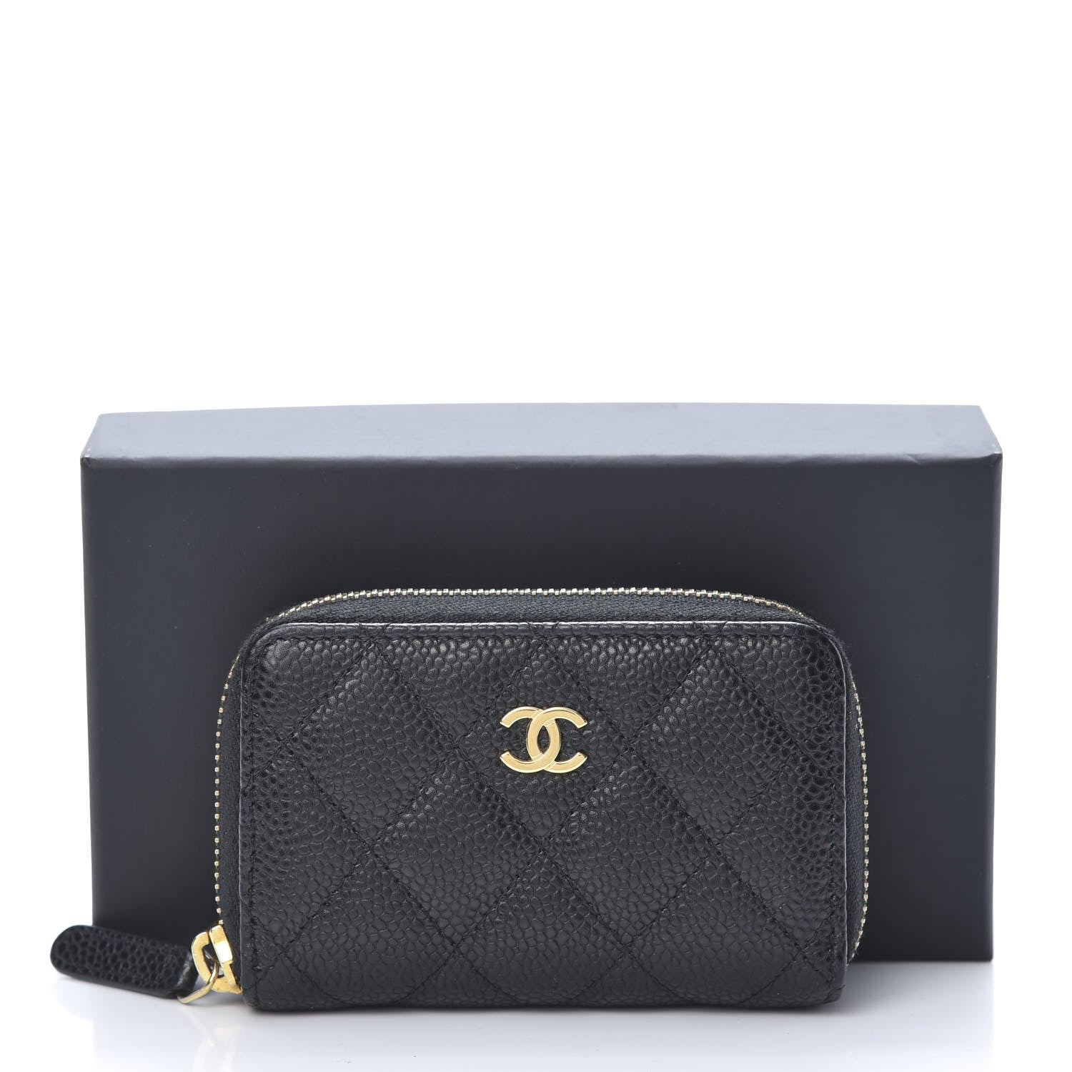 Chanel Caviar Quilted Zip Coin Purse Black 10 of 10