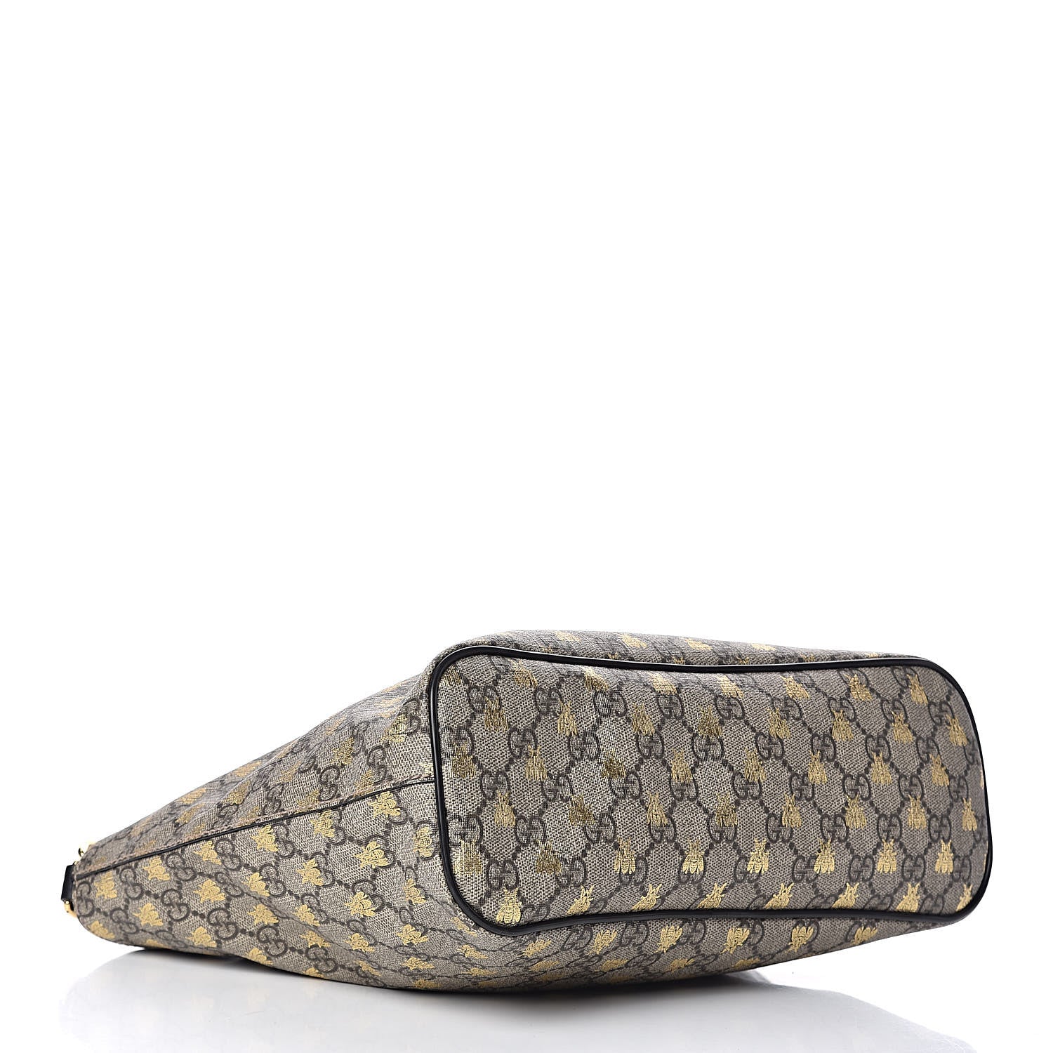 Gucci Soft GG Supreme Monogram Bees Small Crossbody Tote Beige Oro Black 4 of 9