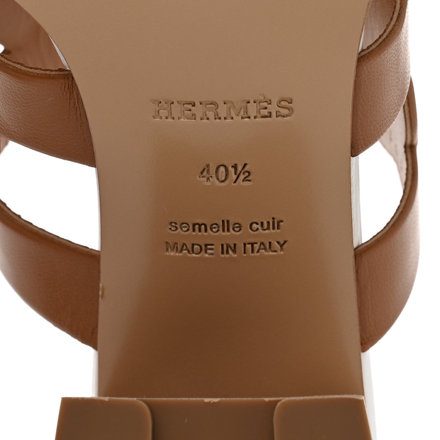Hermes Nappa Gaby 60 Sandals 40.5 Naturel White 8 of 9