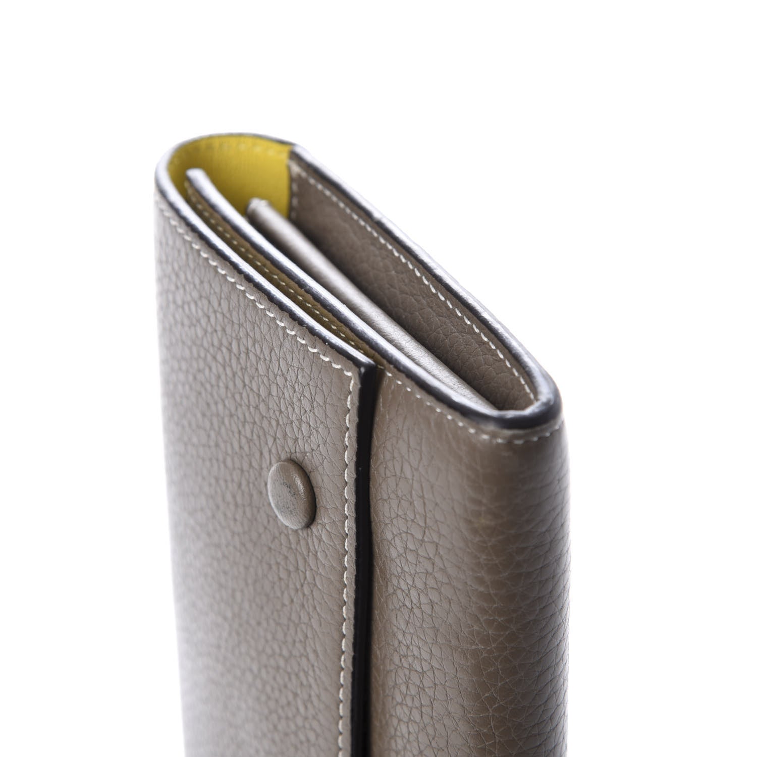 Celine Drummed Calfskin Large Multifunction Flap Wallet Souris 8 of 8