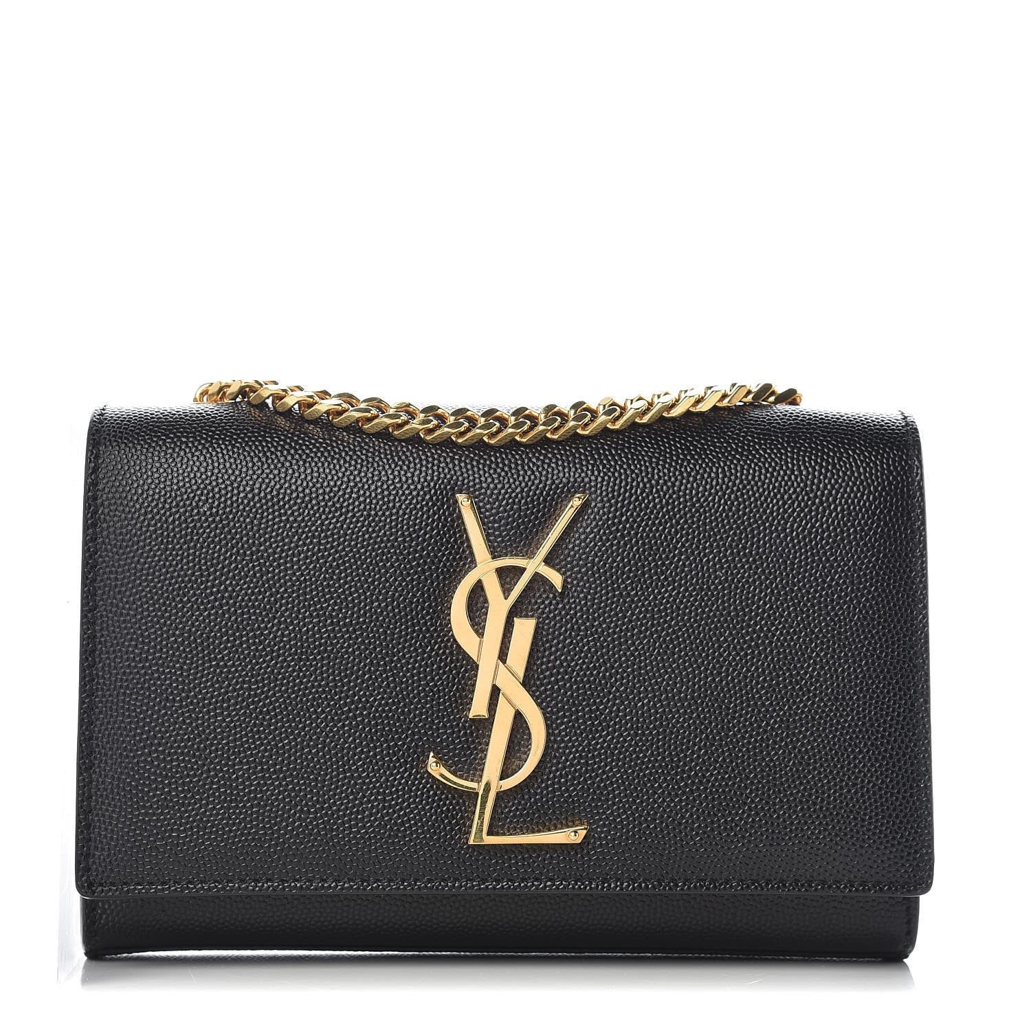 Saint Laurent Grain De Poudre Small Monogram Kate Satchel Black 1 of 8