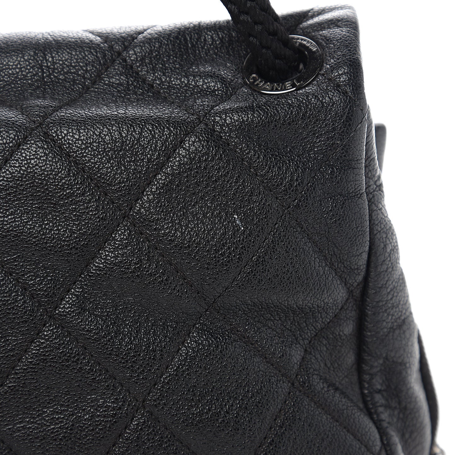 Calfskin Quilted Expandable Zip Flap Shoulder Bag Black
