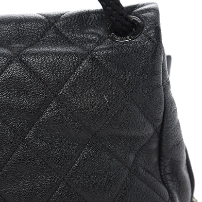 Chanel Calfskin Quilted Expandable Zip Flap Shoulder Bag Black 15 of 17
