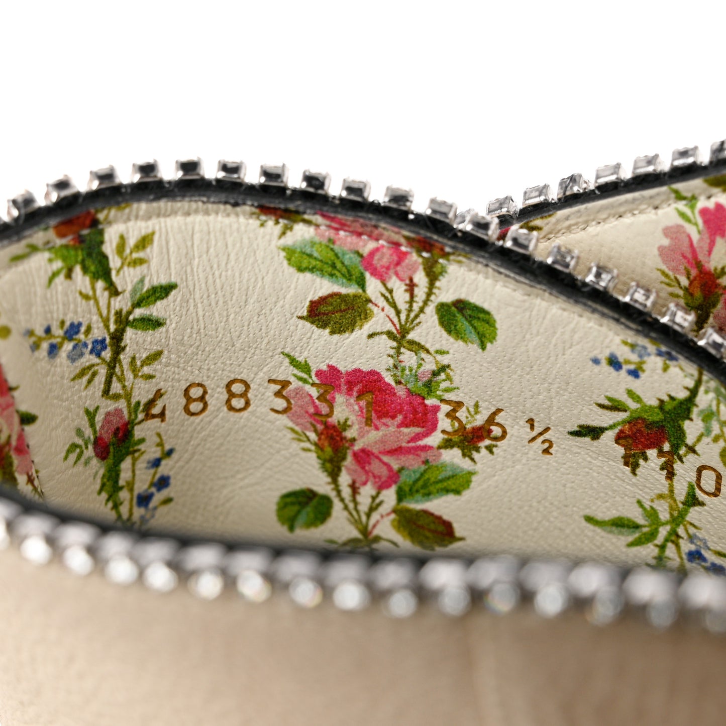 Calfskin Floral Crystal Embroidered Fosca Boots 36.5 Mystic White