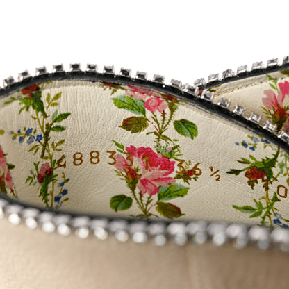 Gucci Calfskin Floral Crystal Embroidered Fosca Boots 36.5 Mystic White 6 of 12