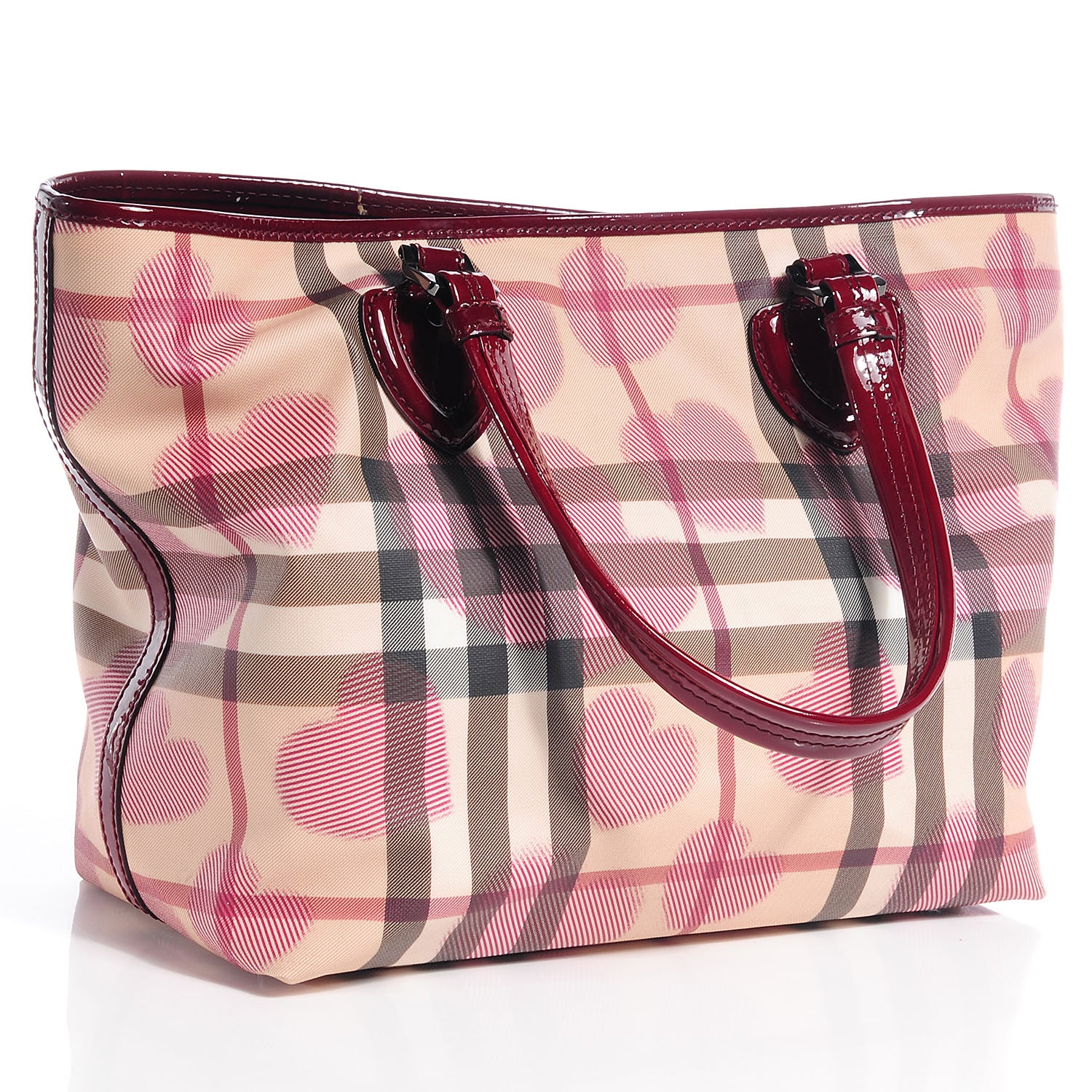 Burberry Nova Check Heart Gracie Diaper Tote Berry Red 4 of 11