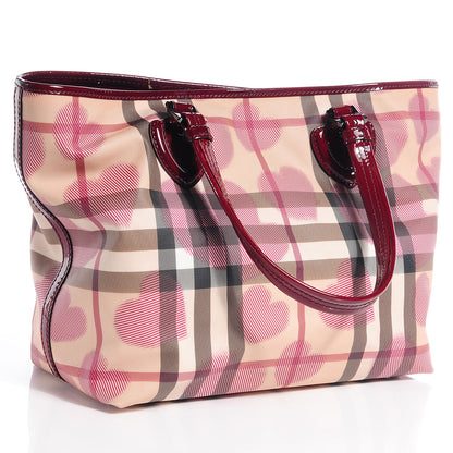 Burberry Nova Check Heart Gracie Diaper Tote Berry Red 4 of 11