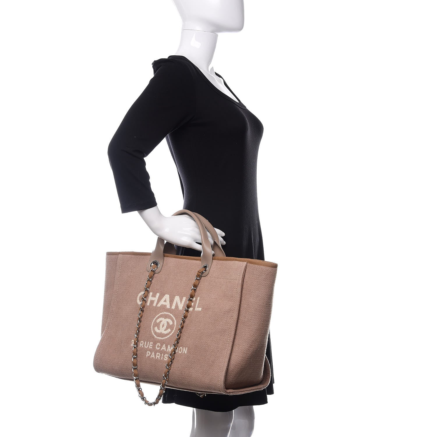 Chanel Canvas Medium Deauville Tote Ecru 3 of 13