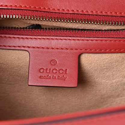 Gucci Calfskin Sylvie Web Queen Margaret Shoulder Bag Blue Agata Hibiscus Red Mystic White 6 of 12
