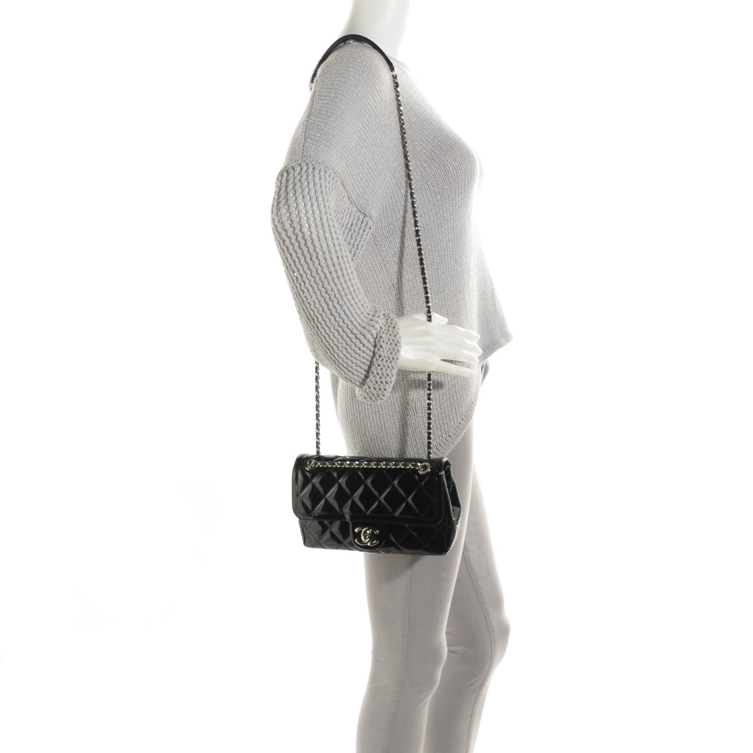 Chanel Patent Quilted Small Coco Shine Flap Black 2 of 7