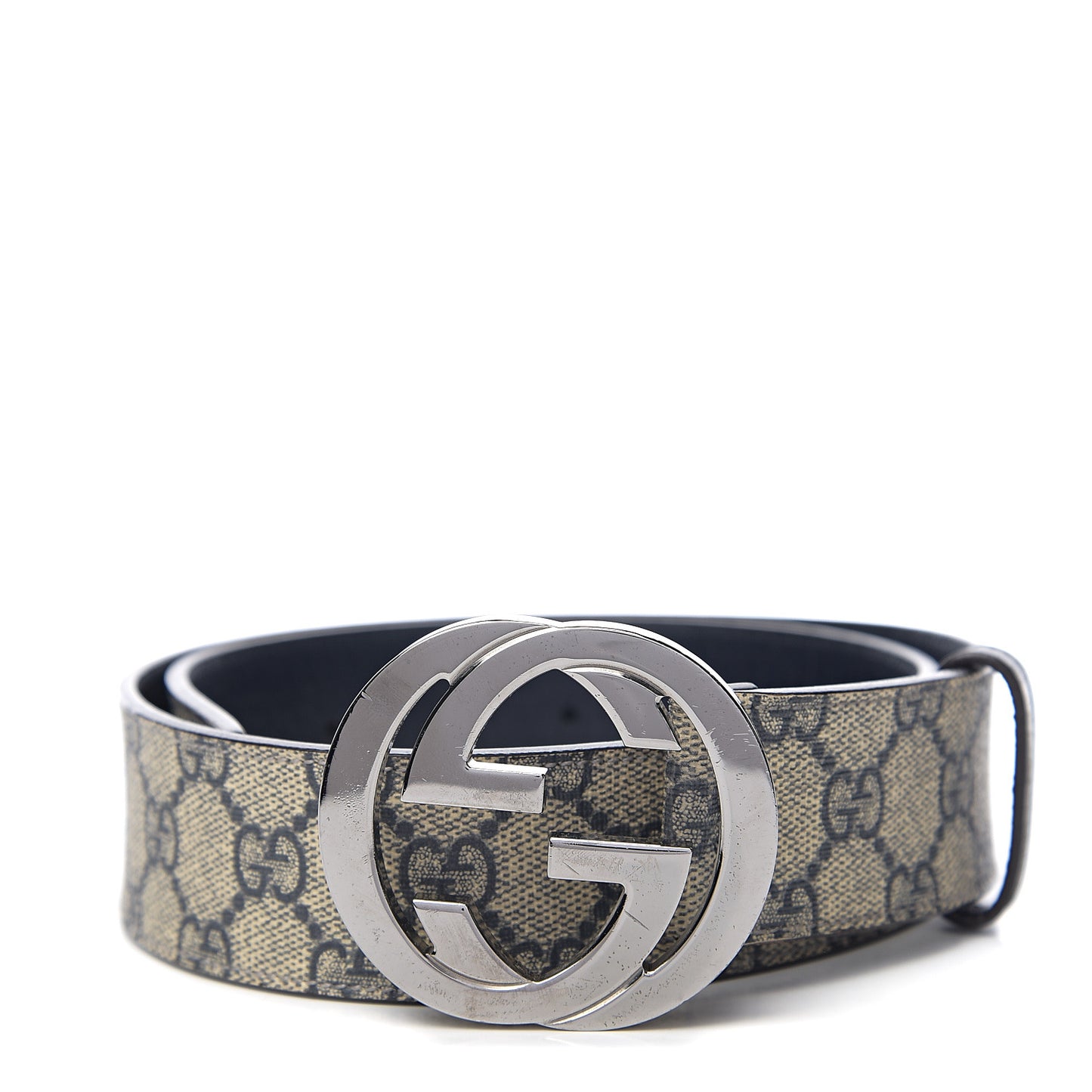 GG Plus Monogram Interlocking G Belt 75 Navy