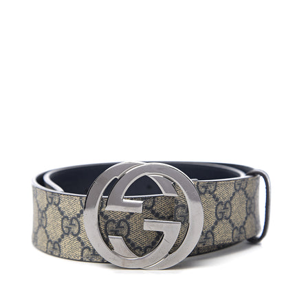 Gucci GG Plus Monogram Interlocking G Belt 75 Navy 1 of 6