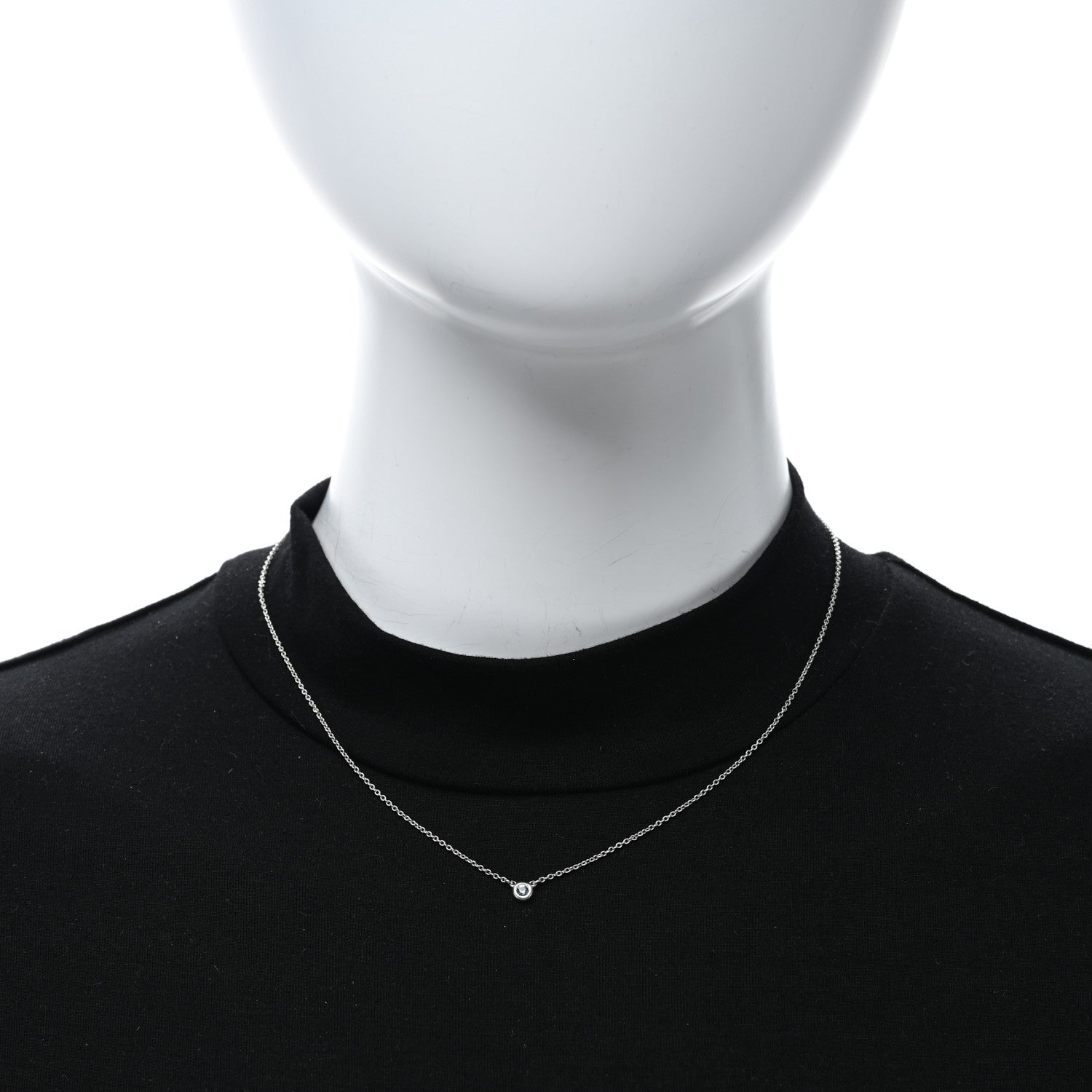 Tiffany Sterling Silver Aquamarine .06ct Elsa Peretti Color By The Yard Pendant Necklace 3 of 4