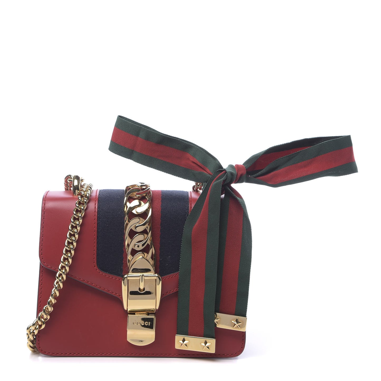 Calfskin Mini Sylvie Chain Shoulder Bag Hibiscus Red
