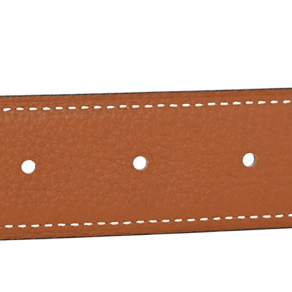 Hermes Box Togo Reversible Polished 32mm Quizz H Belt 105 Black Gold 4 of 8