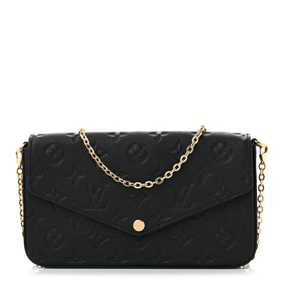 Louis Vuitton Empreinte Pochette Felicie Chain Wallet Black 1 of 9