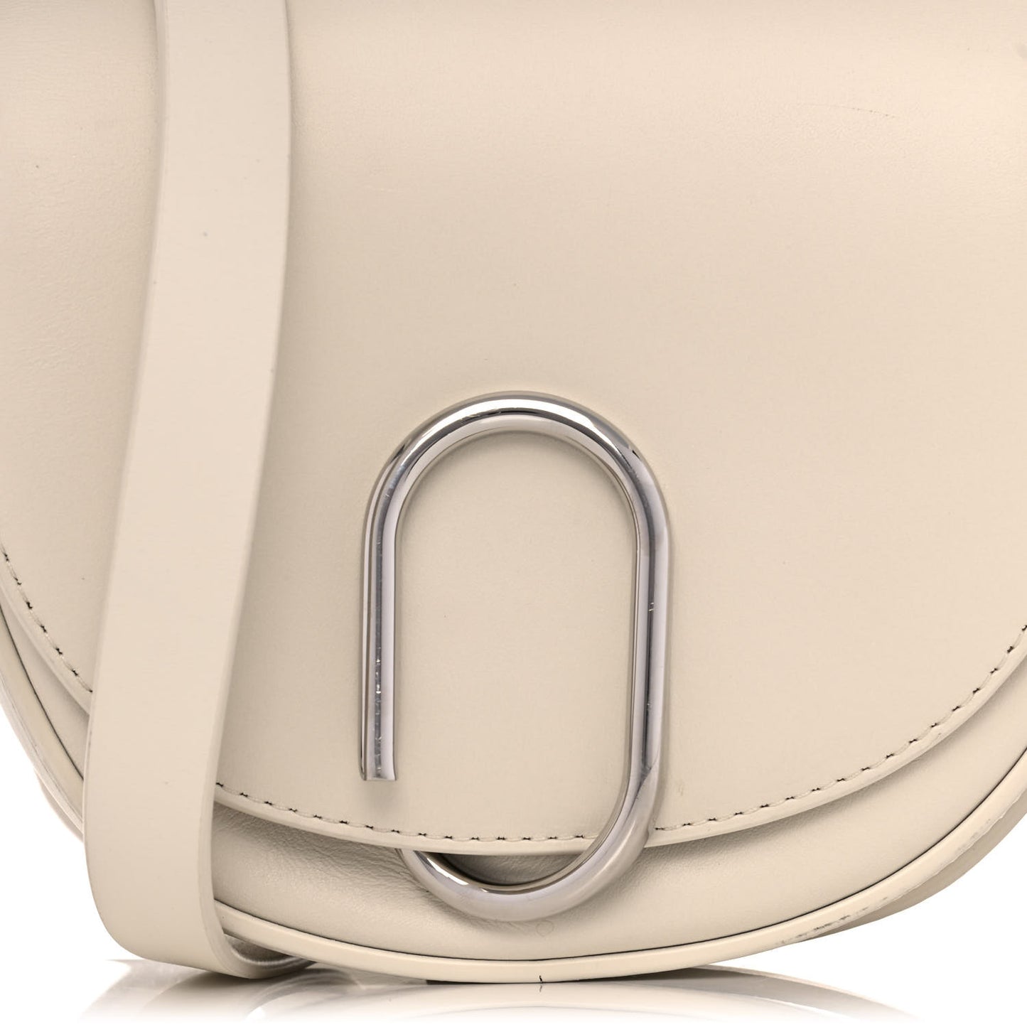 Calfskin Alix Saddle Crossbody Bag Off White