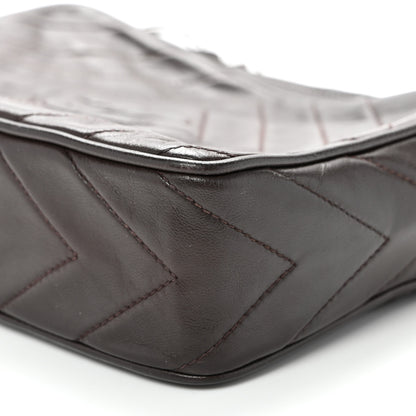Chanel Lambskin Chevron Quilted Tassel Camera Case Brown 10 of 11