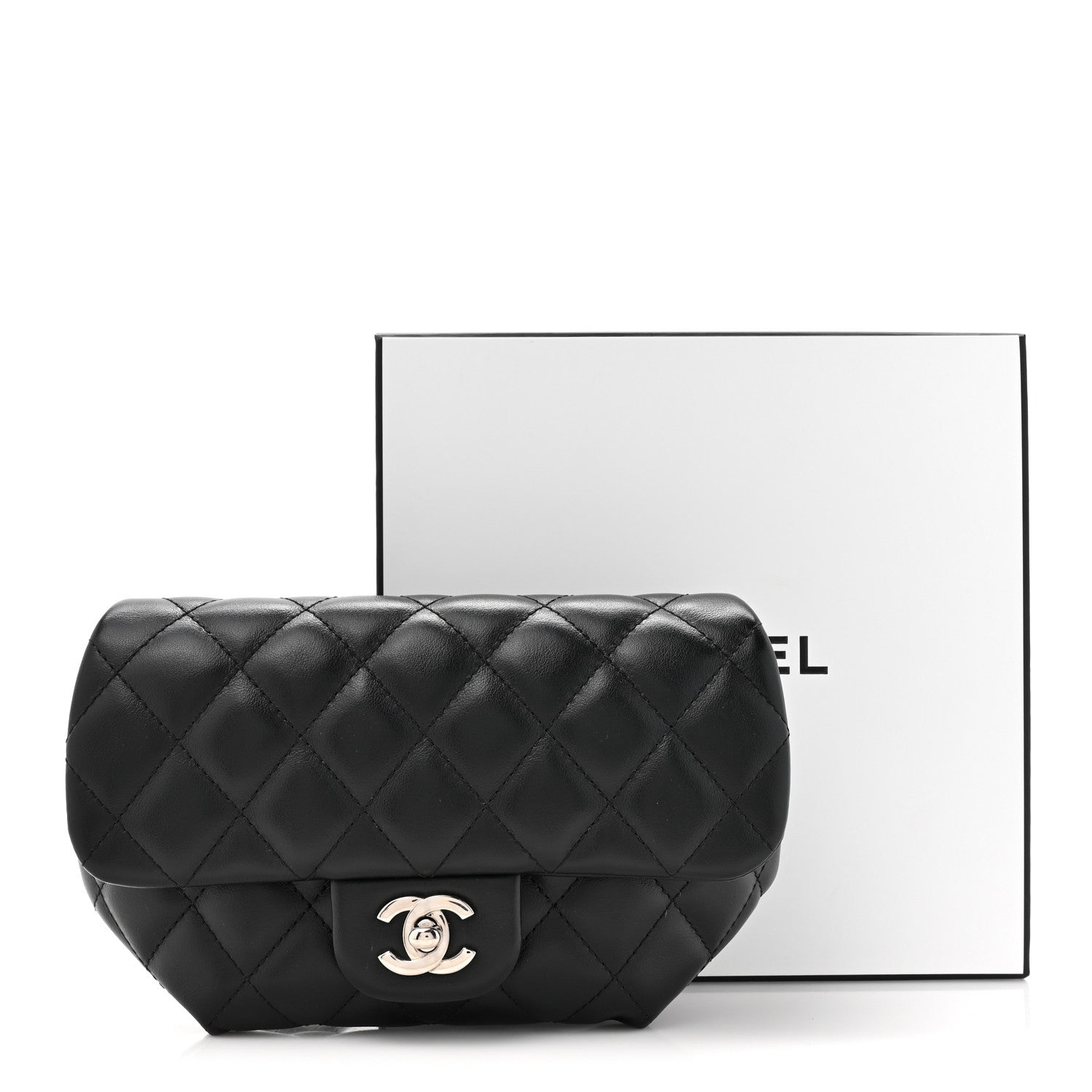 Chanel Calfskin Quilted CC Uniform Flap Belt Bag Black 11 of 11
