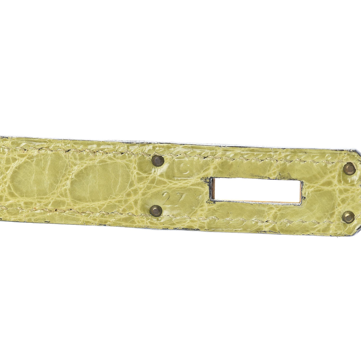Hermes Shiny Alligator Kelly Sellier 32 Vert Chartreuse 23 of 40