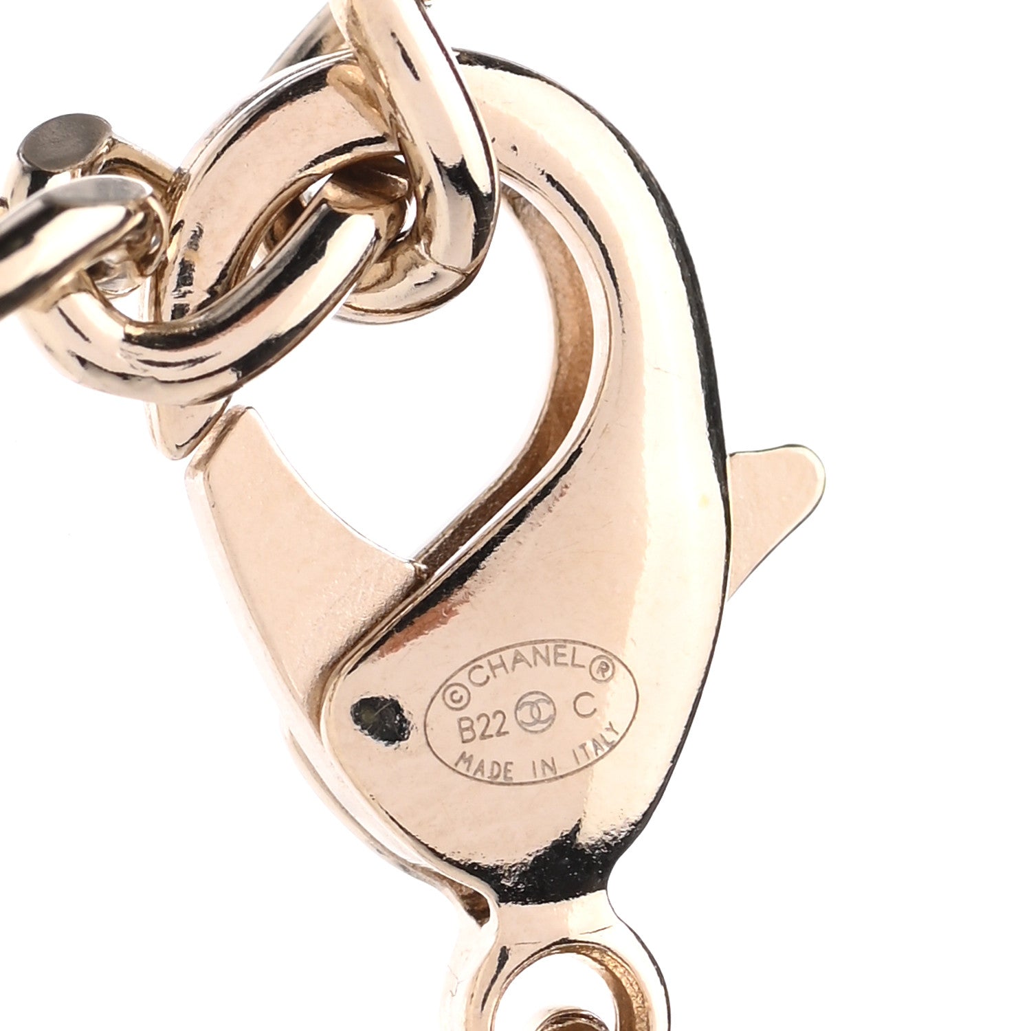Chanel Pearl Bead Heart CC Long Necklace Gold Black 5 of 6