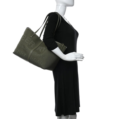 Burberry Cotton Canvas Horseferry Print Tote Dark Fern Green 2 of 8